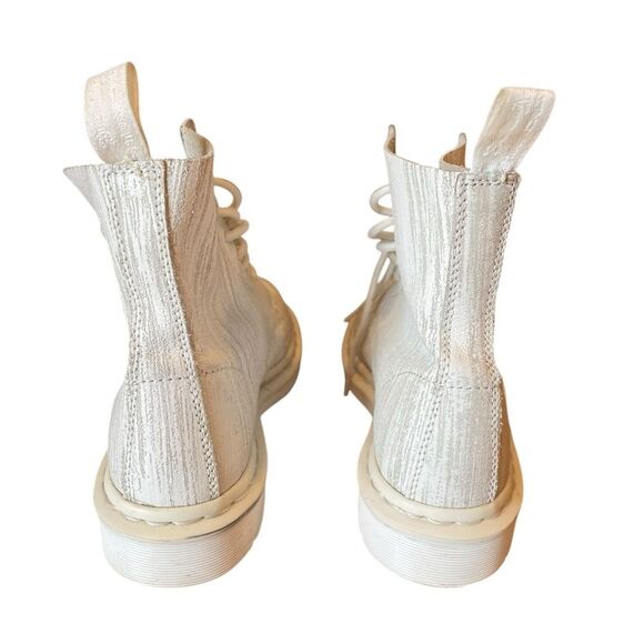 Dr Martens Pascal Painter Leather Combat Boots Womens Size 7 Mens Size 6 White - Picture 4 of 11